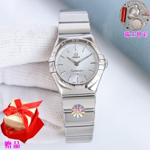 Omega Constellation 28mm Ladies' Super Clone Watch with Swiss Quartz 1140401518 - front view