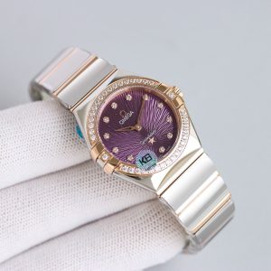 Omega Constellation 28mm Ladies' Rose Gold 1:1 Super Clone Watch 984574784 - front view
