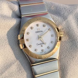 Ladies' Omega Constellation 27mm Gold Super Clone Watch with COD 1133629908 - front view