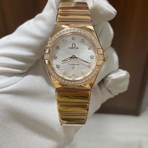 Omega Ladies' Constellation 28mm 1:1 Super Clone Watch in Rose Gold 1096492410 - front view