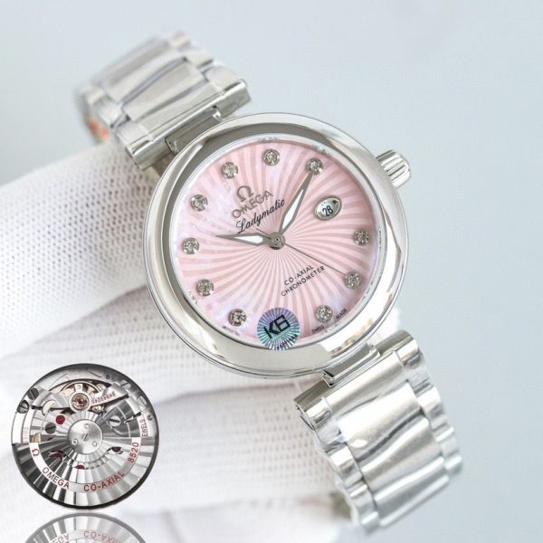 Premium Omega De Ville Ladymatic Super Clone Watch for Women 1129417901 - front view