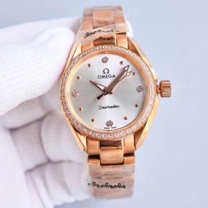 Ladies Omega Seamaster AAA Super Clone Watch with Cash on Delivery 1114653798 - side view | Omega