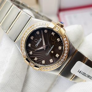 Omega Constellation 27mm Ladies Super Clone Watch with Diamond Dial 1134698454 - front view | Constellation