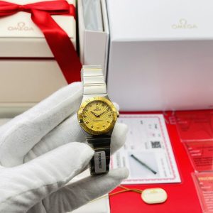 Ladies' Omega Constellation 27mm 1:1 Super Clone Watch with Diamond Dial 1134698456 - side view