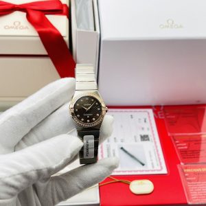 Omega Constellation 27mm Ladies Super Clone Watch with Diamond Dial 1134698454 - side view | Constellation