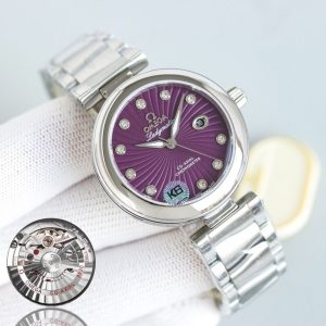 Premium Omega De Ville Ladymatic Super Clone Watch for Women 1129417901 - detailed view